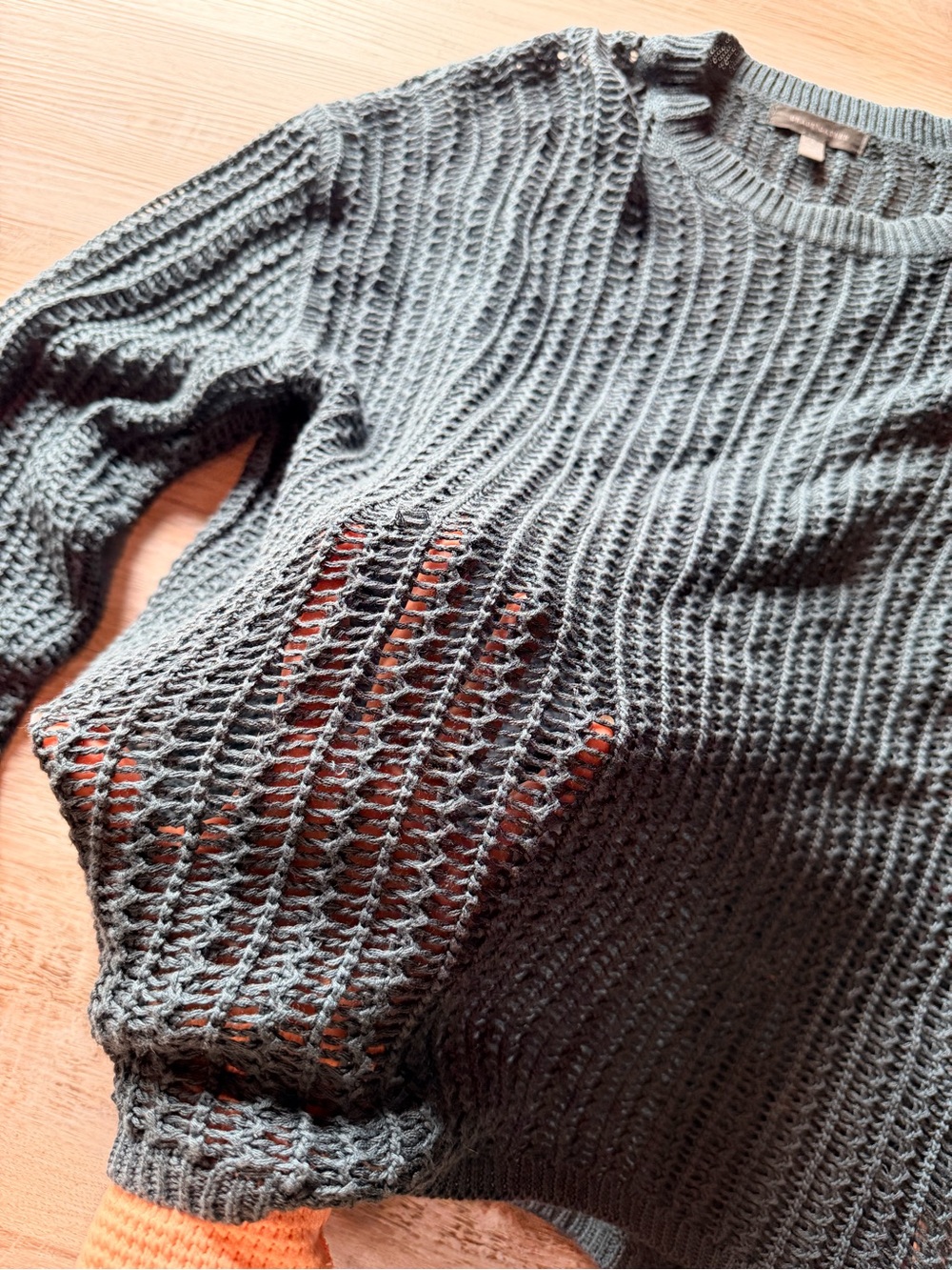 Women's Crewneck Textured Knit Sweater - Dark Teal - Picture 2 of 3